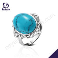 Wholesale elegant silver oval blue opal stones jewelry