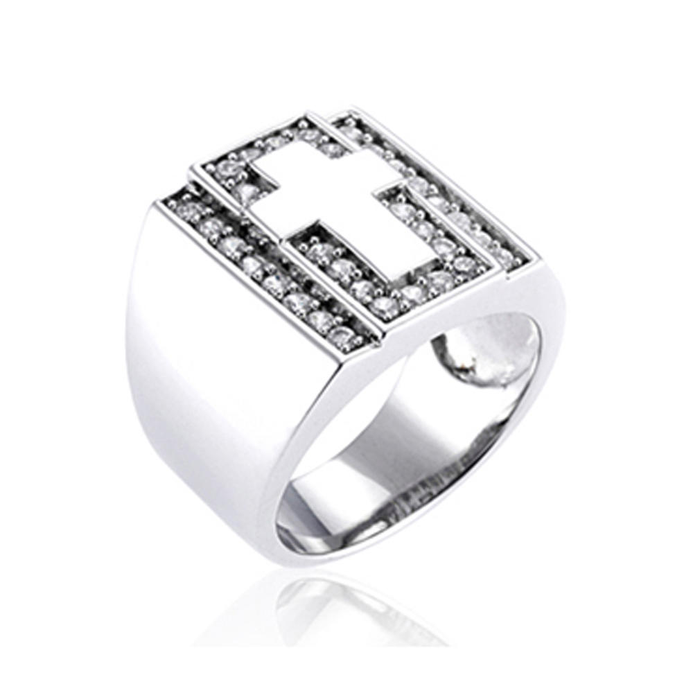 product-2019 New Trendy Silver Token Ring With Cross Pattern-BEYALY-img-3