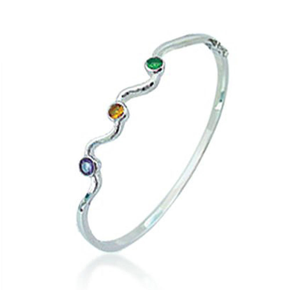 Simple three cubic zircon silver jewelry alpaca bracelet