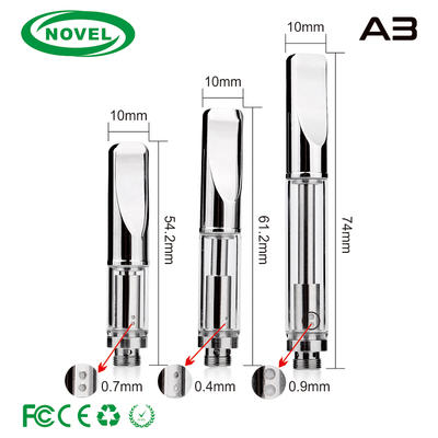pyrex glass cbd vape cartridge /metal tip 0.5ml,0.1ml glass cbd cartridge in stock/ 510 cbd vaporizer pen atomizer