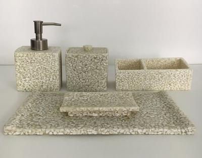 Modern DesignHotel Sand Stone Resin Bathroom Accessory Set Soap Dish
