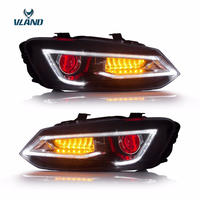 VLAND manufacturer for car headlight for Polo head light 2011 2012 2013 2017 LED head light with moving signal+DRL+demon eye