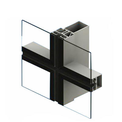 180mm Section Exposed Frame Unitized Curtain Wall with 10 Years Warranty