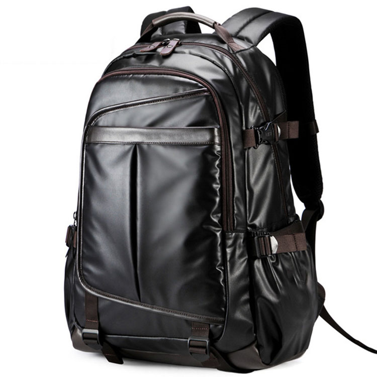 Customized Leather Laptop backpack Mens Business Computer Backpack Bag