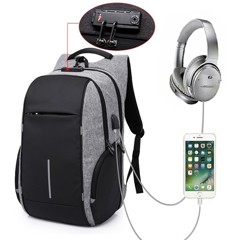 New design anti theft usb backpack school security backpack with usb charger