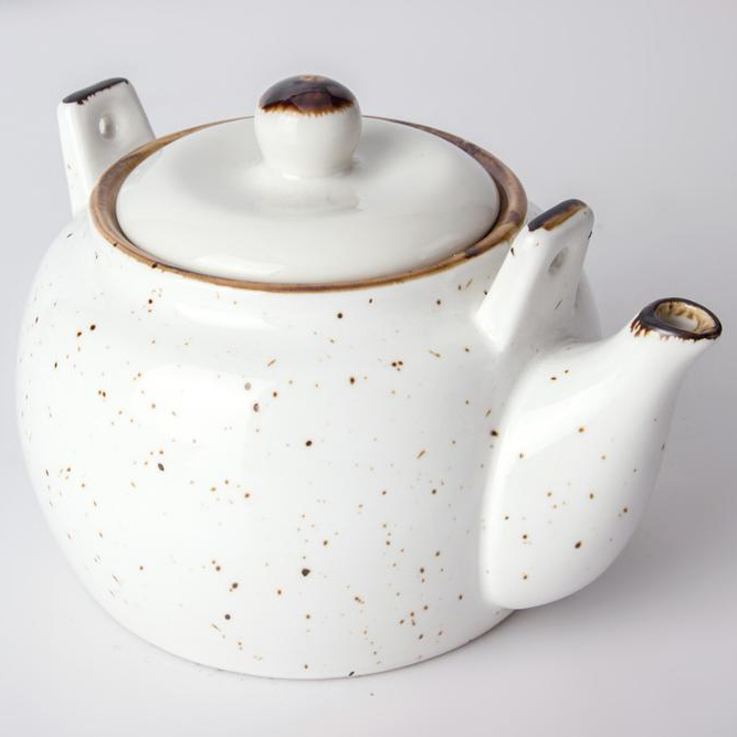 chip resistance color glazed hotel restaurant mini tea pot with lid