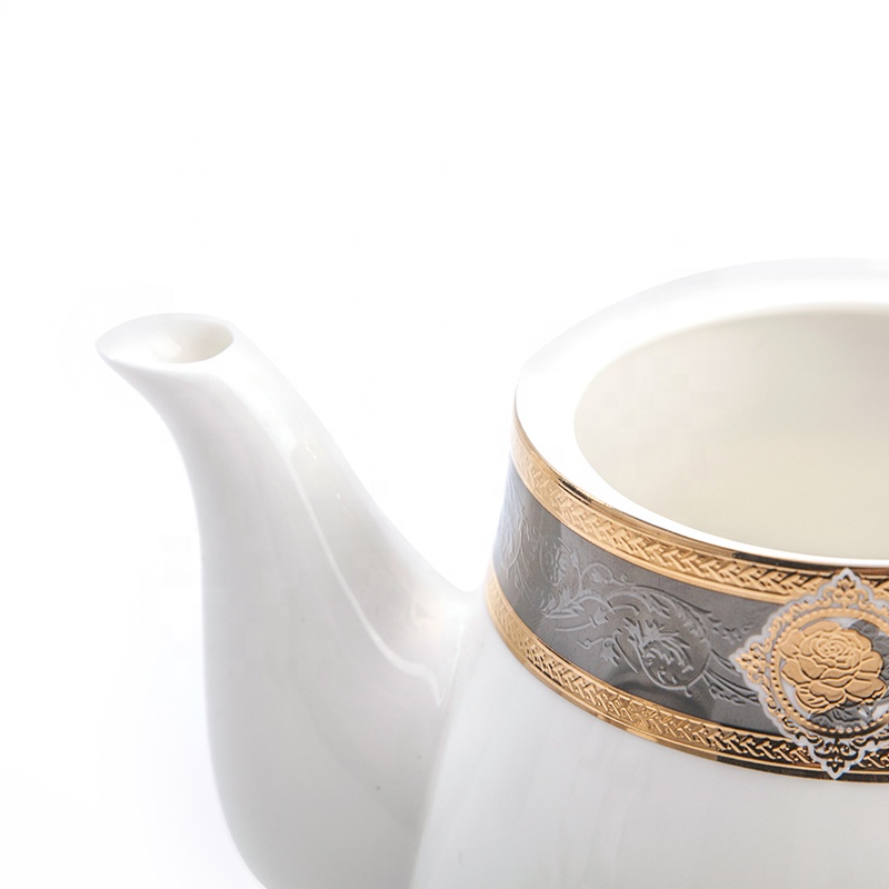 Dubai Bone China Decal Tableware Tea Pot, Hotel Tableware Supplierd Coffee Pot%