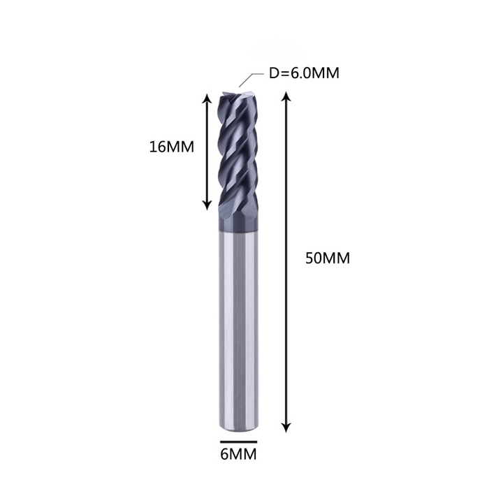 CNC Machine Cutting Tools Solid Carbide Milling One Flute Spiral Bits End Mill Angles Carbide Mill Metal Cutting Tools