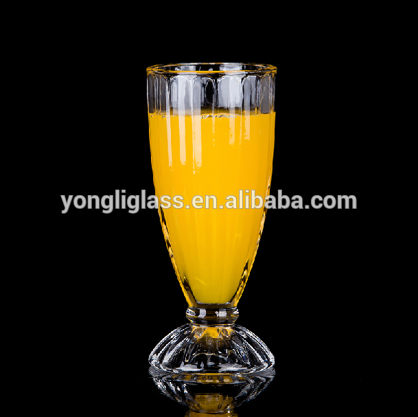 Factory Wholesale fancy juice glass,ice cream cup milk shake glass cup