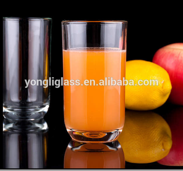 Promotional gift drinking glass cup with custom logo ,rounding bottom juice glass , lead free water glass cup
