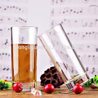 High quality clear long straight collins glass with round heavy base,christmas drinking glass