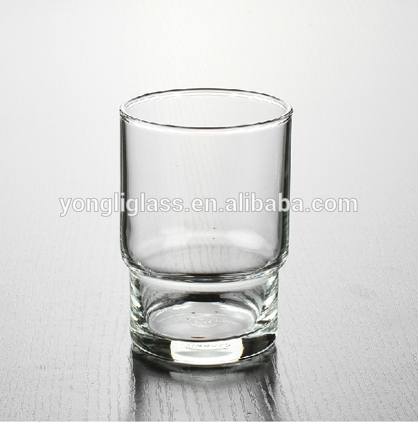 Novelty stackable drinking glass, cheap wholesale tooth glass, custom printed glass cup
