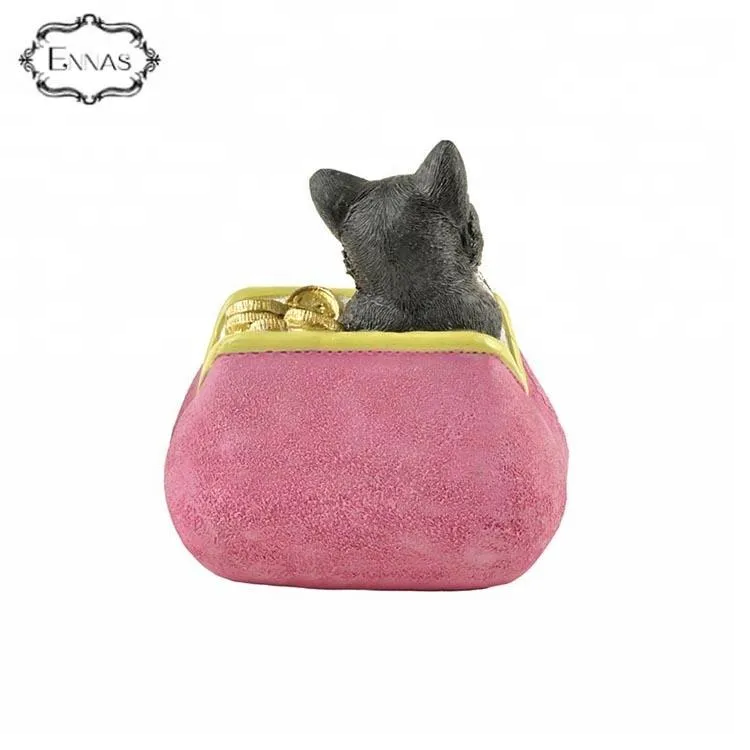 Eco-friendly Resin Cat Wallet Figurine with Good After-sale Service