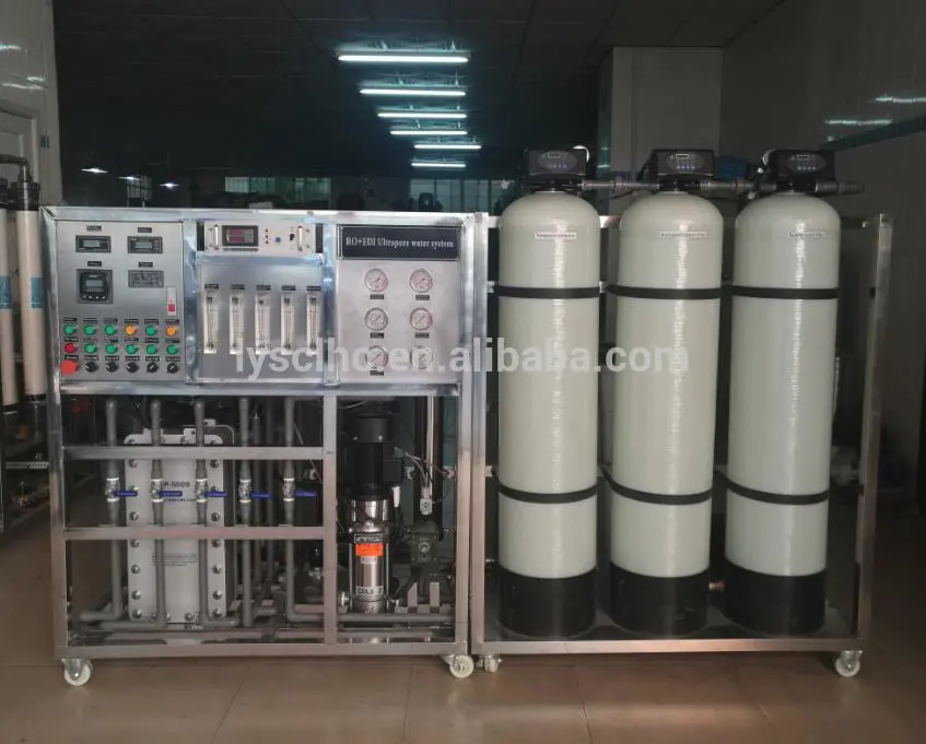 250 500LPH 5m3/h Small RO EDI deionized water treatment equipment system for electrolysis machine