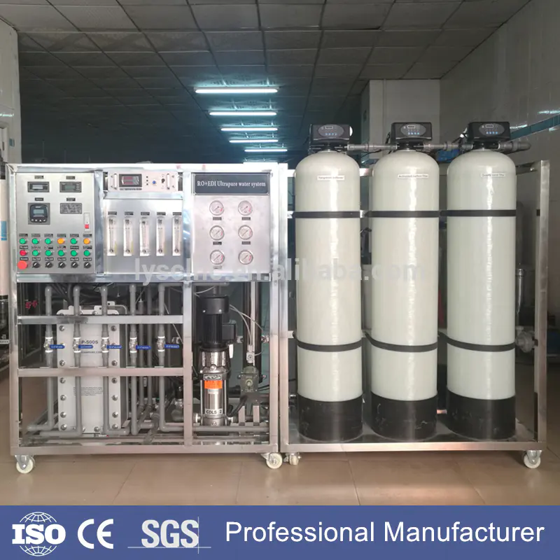 250 500 1000L/H Ultra pure RO EDI deionized water system for electrolysis industry