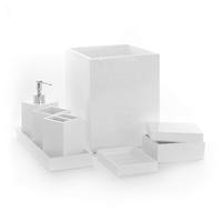 Shiny White Resin Bath Accessory Household Products Bathroom Set