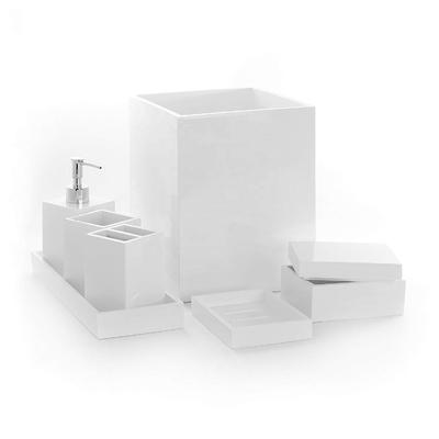 Shiny White Resin Bath Accessory Household Products Bathroom Set