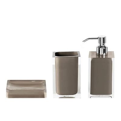 3 pieces Luxury Grey Polished Resin Bathroom Set Accessories for Hotel