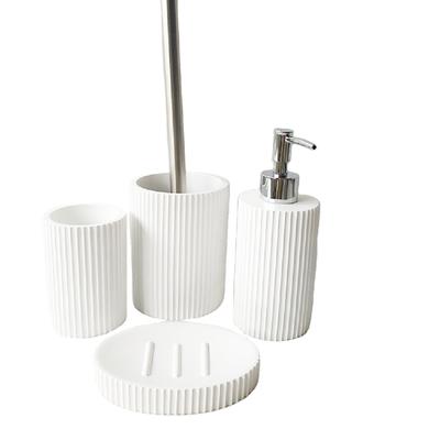 Modern White Sand Resin Bathroom Accessories Sets for Gift