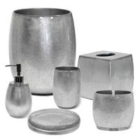 Silver Modern 100% Clear polyresin Bathroom Accessories Set
