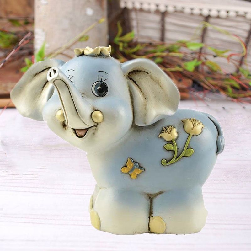 Wholesale Resin Lovely Elephant Shaped Custom Money Box Saving Bank Home Decor Statue