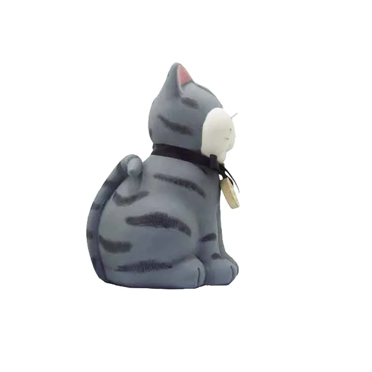 custom mini crafts plastic piggy bankgray cat money box