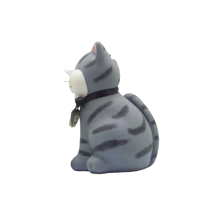 custom mini crafts plastic piggy bankgray cat money box