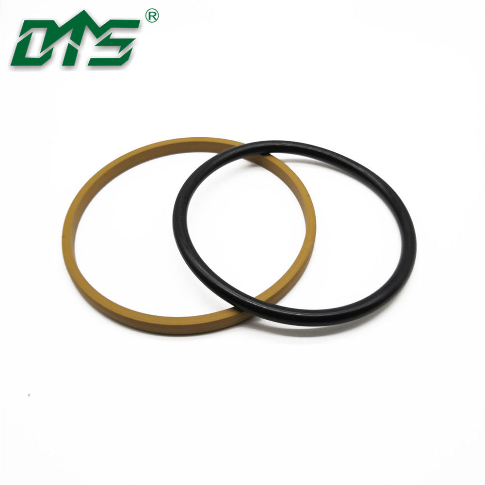 Yellow Color Bronze PTFESPGO Seals With Inclined Cut Grooves for Excavator Hydraulic Cylinder
