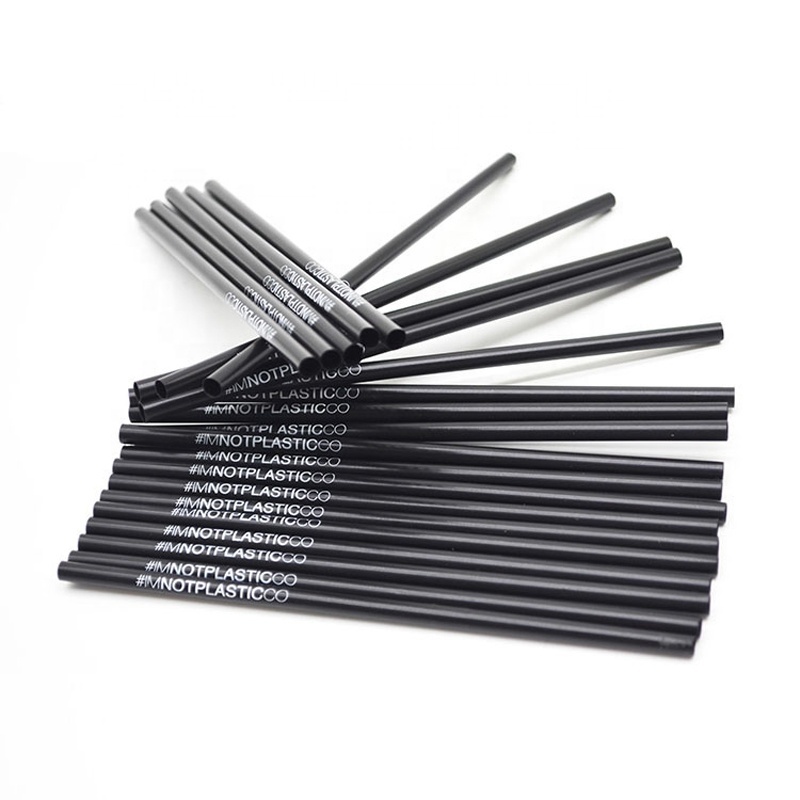 100% PLA biodegradable compostable straws with printed logo and custom services
