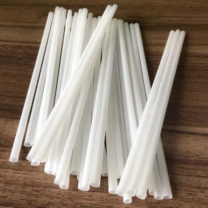 Wholesale PLA straw disposable straight straw degradable straw plain packaging 100 pieces per pack