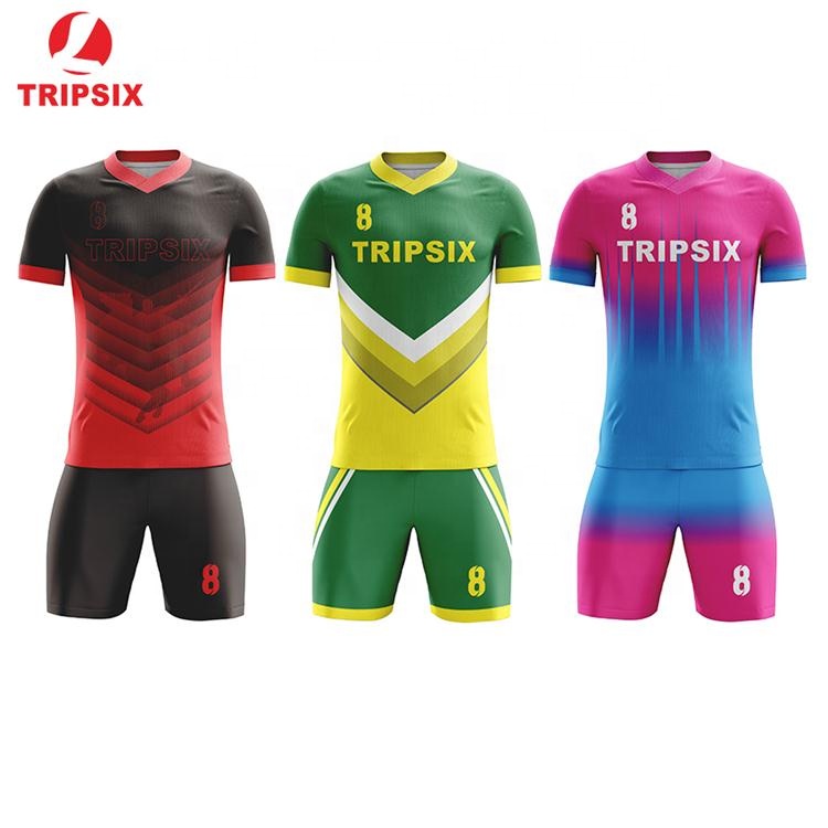 Hight Quality Cheap Price Custom Football Wear Stripe Breathablity Quickly Dry Soccer Jersey