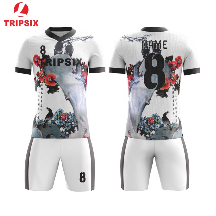 Custom Cheap Black White Euro Football Shirt Maker Soccer Jersey Uniform