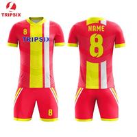 Custom Digital Printing Yellow And Red US Soccer Jersey