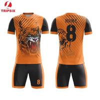 Custom High Quality Sublimation Reversible Black Orange Soccer Jersey