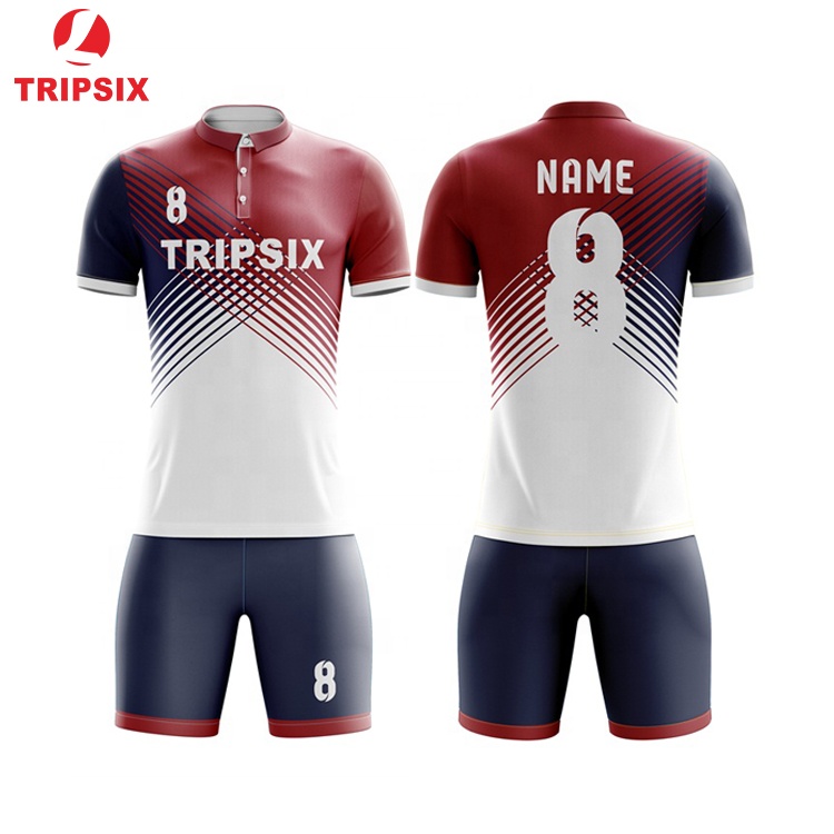 Custom Adult Cut Sew Sport Soccer Jersey Uniform Set With Collar