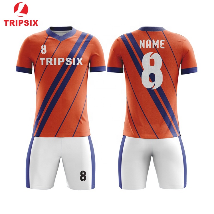 Custom Latest New Design Black Orange Soccer Jersey