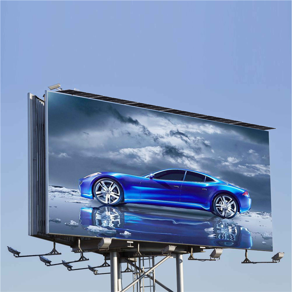 Outdoor Solar Power Unipole Advertising Billboard