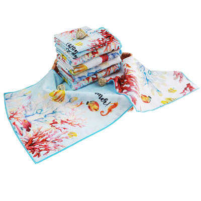 Custom 100% Cotton Double Sided Digital Printingface Towel Soft Quick-drying Cottonprinted towel