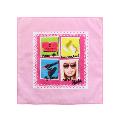 custom made souvenir gift 100 %cotton fabric digital printed hand towel and hand kerchief for kids girl