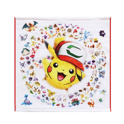 Custom 100% cotton Pikachu printed hand towels for Kids cartoon personalized towel