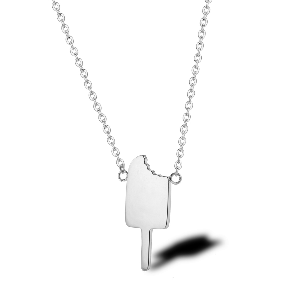 Jaocii RTS Stainless Steel Simple 18K Gold Ice Cream Popsicle Ice Cream Necklace