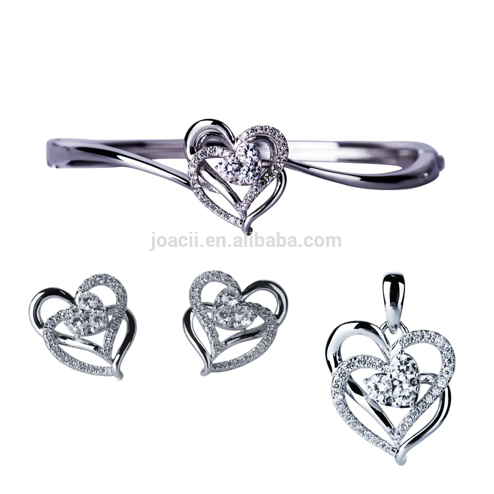 Joacii 925 sterling silver sapphire stone jewelry set