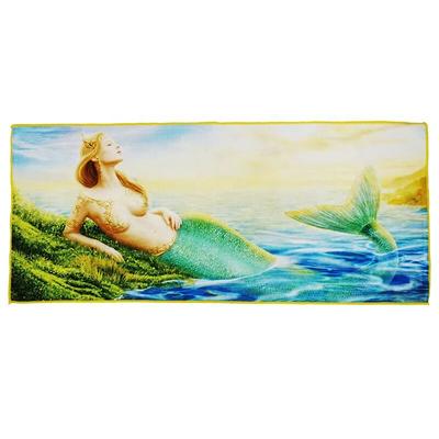 Free Sample Wholesale 100% Cotton Cartoon Mermaid Bath Towel Heat Transfer Printing Luxury Bath Towels