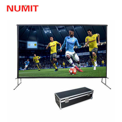 Portable Fast Folding Projection Screen PVC Soft Metal Fabric Portable Indoor/Outdoor Movie TheaterProjector Screen