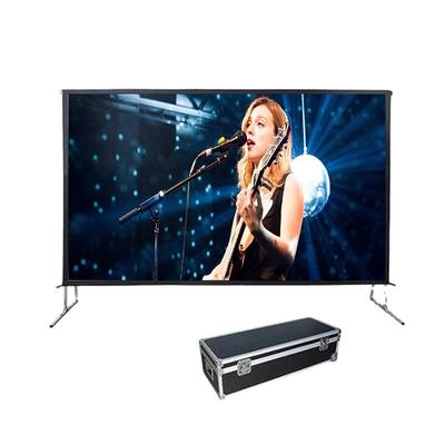 Portable flight case packing big size fast fold projector screen PVC white color fabric portable fast fold screen