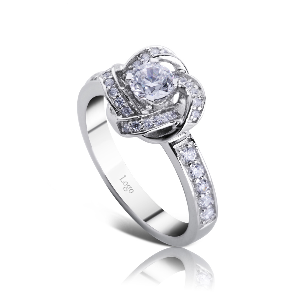 Wholesale 925 Silver Ring With Clear Zircon Made In China