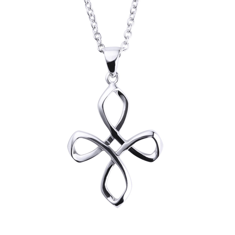 925 Silver Hollow Knot Cross Design Charms Pendants