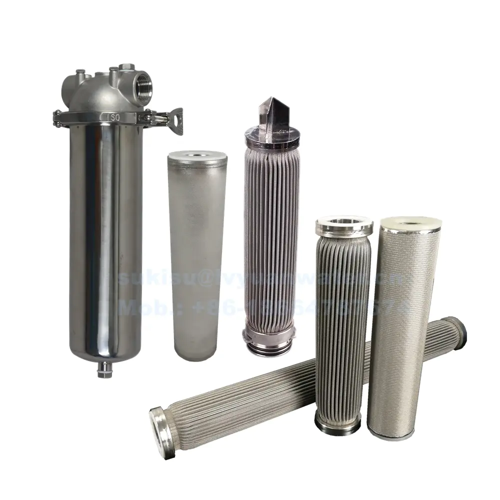 SUS304/316L SS Stainless Steel Cartridge 0.1 0.2 1 5 10 25 micron Filter Cartridge for oil/water/Chemical liquid Filtration