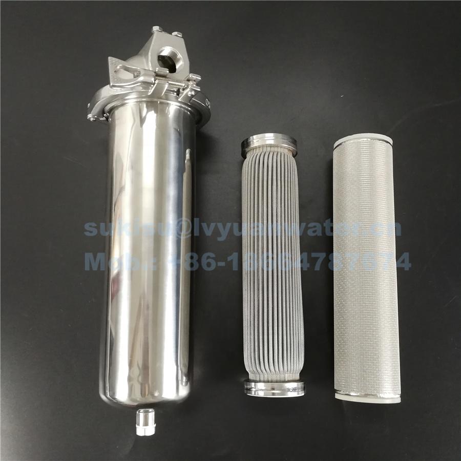 10 20 inch SUS 304/316L stainless steel pleated filter cartridge for oil/water/liquid purification