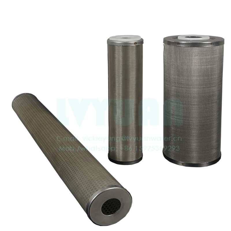10 20 inch SS304 316L wire mesh liquid cartridge filter ss sintered filter cartridge for 20 50 microns water oil filtration